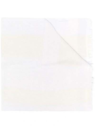 Fabiana Filippi Bright White Frayed-edge Scarf