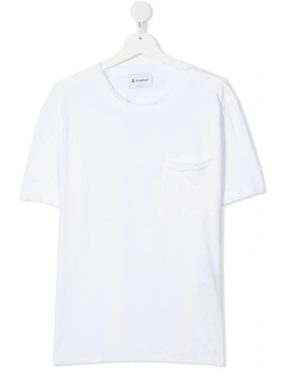 Dondup Kids' Chest Pocket Short-sleeved T-shirt In White