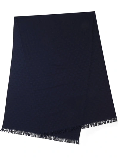 PRADA JACQUARD FRINGED SCARF