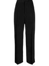 Jil Sander High-rise Cropped Trousers In Black