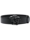 Versace Medusa-head Plaque Buckle-fastening Belt In Black