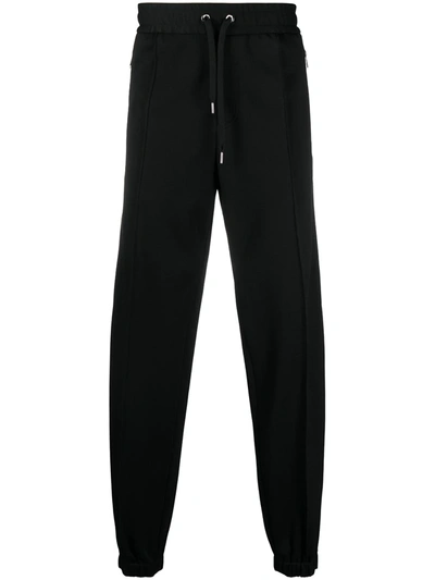 Versace Printed French Cotton-terry Sweatpants In Black