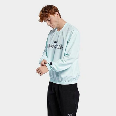 Reebok Men's Classics Woven Crewneck Sweatshirt In Aqua Dust