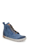 Blackstone Perforated Leather High-top Sneaker In Sky Blue