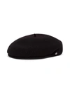 MARINE SERRE MOON CLASSIC FRENCH BERET IN BLACK FELTED WOOL