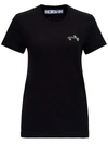 Off-white Arrows Flowers T-shirt In Black Jersey In Black