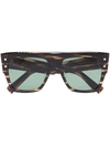 Balmain Tortoiseshell Square-frame Sunglasses In Braun