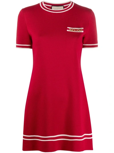 Gucci Knitted Mini Dress In Rot