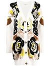 ADAM LIPPES FLORAL-PATTERN INTARSIA CARDIGAN