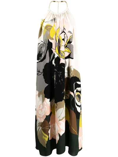 Adam Lippes Floral-print Crepe Halter Maxi Dress In Multicolour