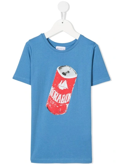 Wolf & Rita Kids' Soda Print Organic Cotton T-shirt In Blue