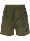 Stone Island Garment-dyed Shell Swim Shorts In Green
