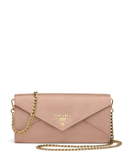 Prada Saffiano 搭链钱包 In Pink