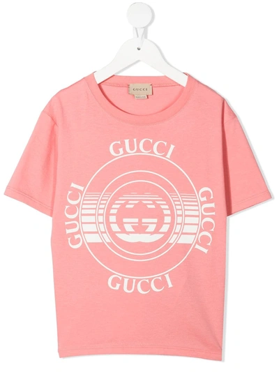 Gucci Disc-print T-shirt In Pink