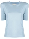 Remain Birger Christensen Padded Short-sleeved T-shirt In Blue