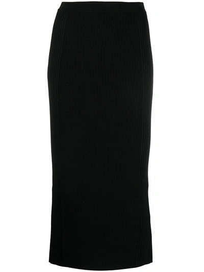 Jonathan Simkhai Fitted Midi Skirt In Black