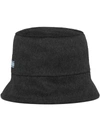 Prada Reversible Bicolor Cashmere Bucket Hat In Black