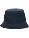 Prada Logo Plaque Wool Bucket Hat In Blue