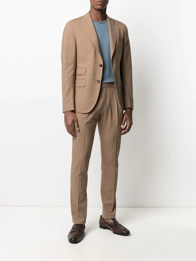 Eleventy Stripe Threading Single-breasted Suit In Neutrals