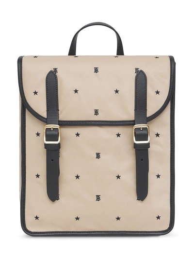 Burberry Kids Econyl Star And Monogram Backpack In Archive Beige