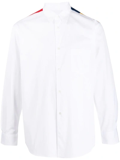 Comme Des Garçons Shirt Colour-blocked Patchwork Cotton-poplin Shirt In White