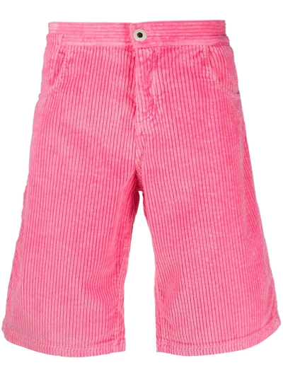 Erl Corduroy Flared Shorts In Pink