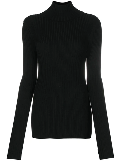 Rabanne Roll-neck Fitted Jumper In Black