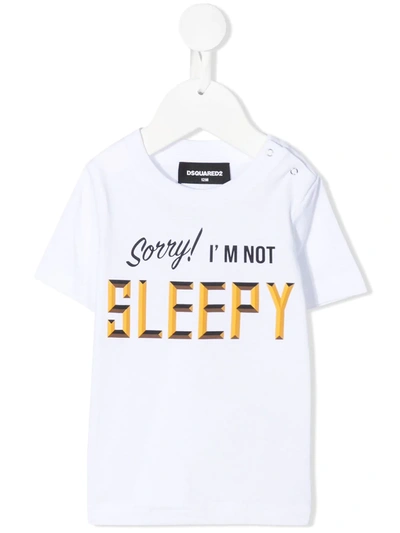 Dsquared2 Babies' Slogan-print T-shirt In 白色