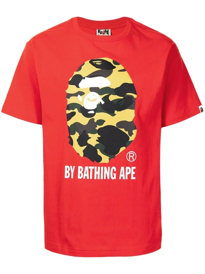 A Bathing Ape Logo-print T-shirt In Red
