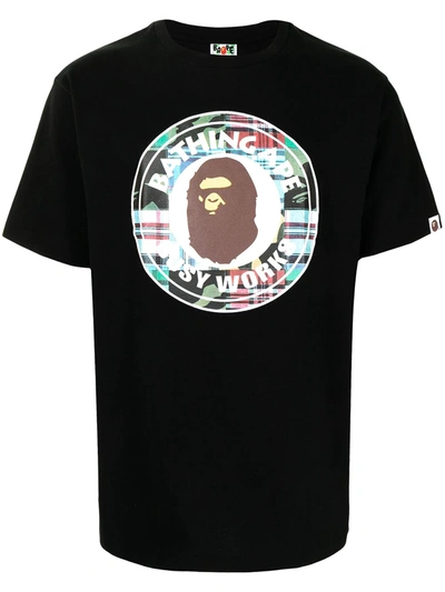A Bathing Ape Logo-print Cotton T-shirt In Black