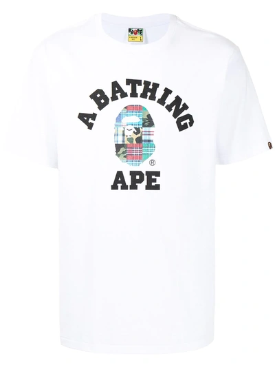A Bathing Ape Logo-print Graphic T-shirt In White