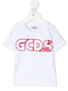 GCDS EMBROIDERED LOGO COTTON T-SHIRT