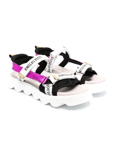 Emilio Pucci Junior Teen Logo-strap Sandals In White