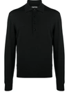 TOM FORD KNITTED LONG SLEEVE POLO SHIRT