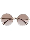 Chloé Round-frame Sunglasses In Brown