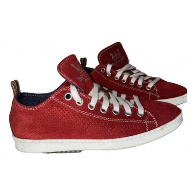 Pre-owned Dsquared2 Low Trainers In Burgundy