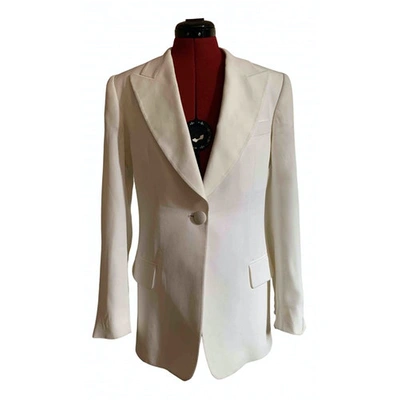 Pre-owned Dolce & Gabbana Silk Jacket In White