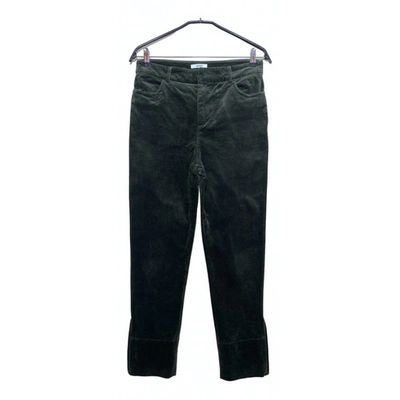 Pre-owned Ganni Straight Pants In Green