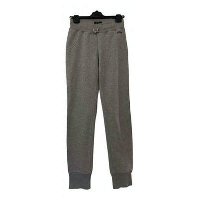 Pre-owned Dkny Straight Pants In Grey