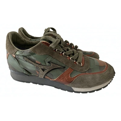 Pre-owned Mizuno Low Trainers In Khaki