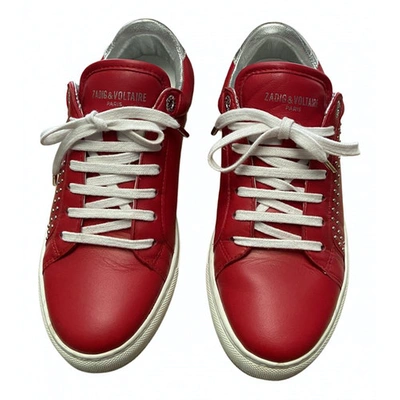 Pre-owned Zadig & Voltaire Leather Trainers In Red