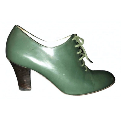 Pre-owned Fratelli Rossetti Leather Lace Up Boots In Green