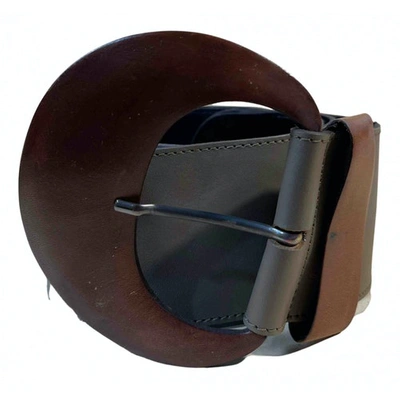 Pre-owned Krizia Leather Belt In Brown