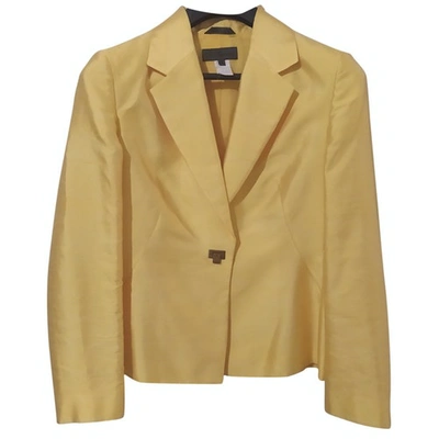 Pre-owned Les Copains Silk Jacket In Yellow
