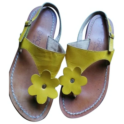 Pre-owned K.jacques Leather Sandal In Yellow