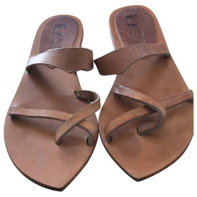 Pre-owned K.jacques Leather Sandal In Brown