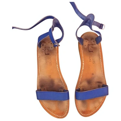 Pre-owned K.jacques Leather Sandal In Blue