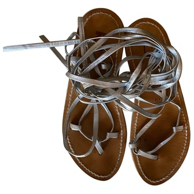 Pre-owned K.jacques Leather Sandal In Silver