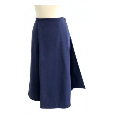 Pre-owned Jw Anderson Wool Mid-length Skirt In Blue