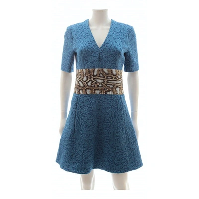 Pre-owned Roberto Cavalli Wool Dress In Blue
